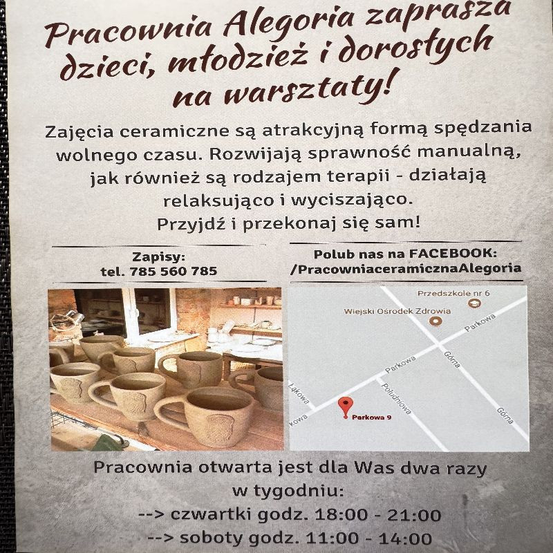 Cykliczne miesięczne warsztaty ceramiczne dla dzieci